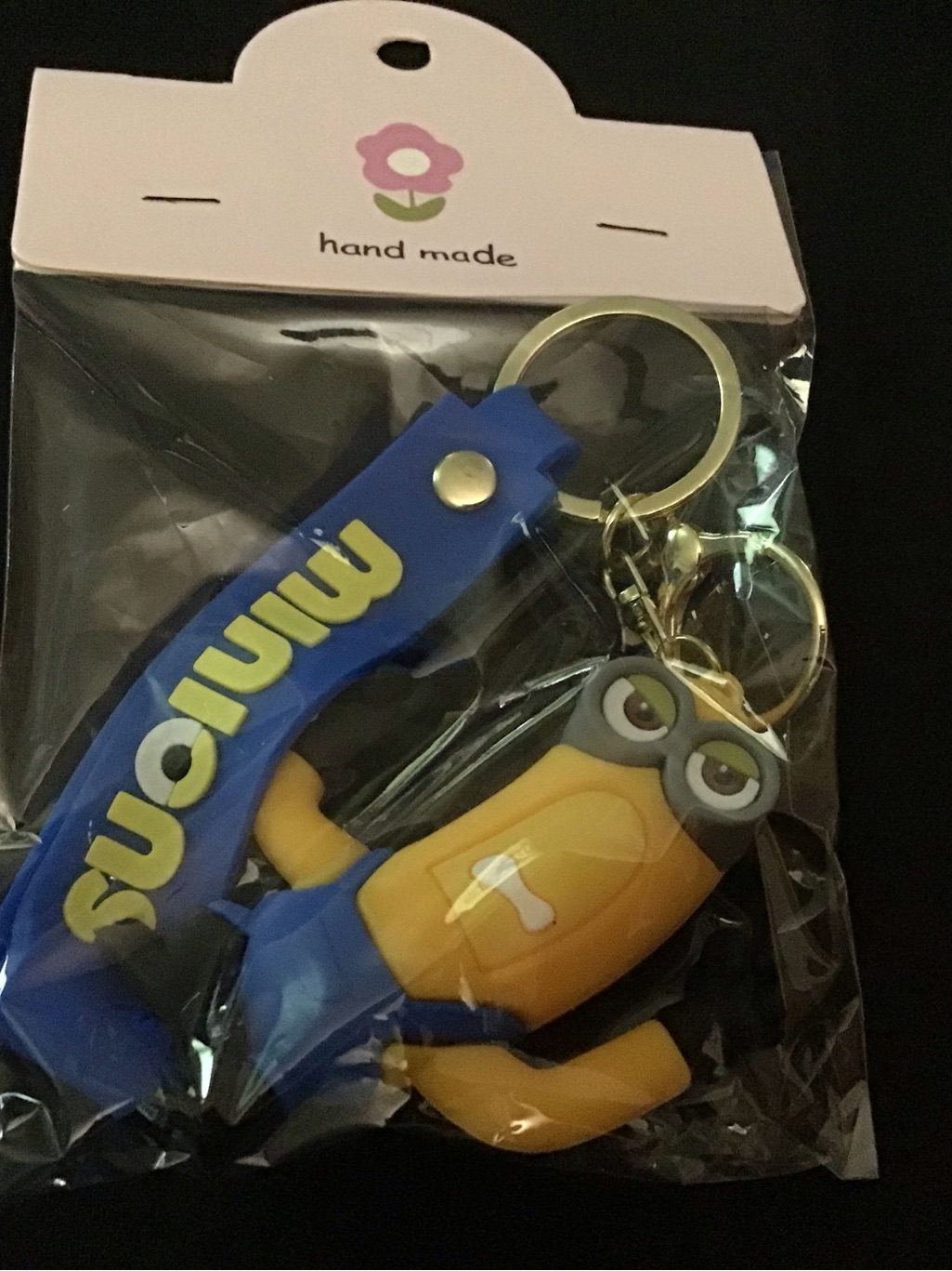 Minions Rubber Keychain With Blue Strap